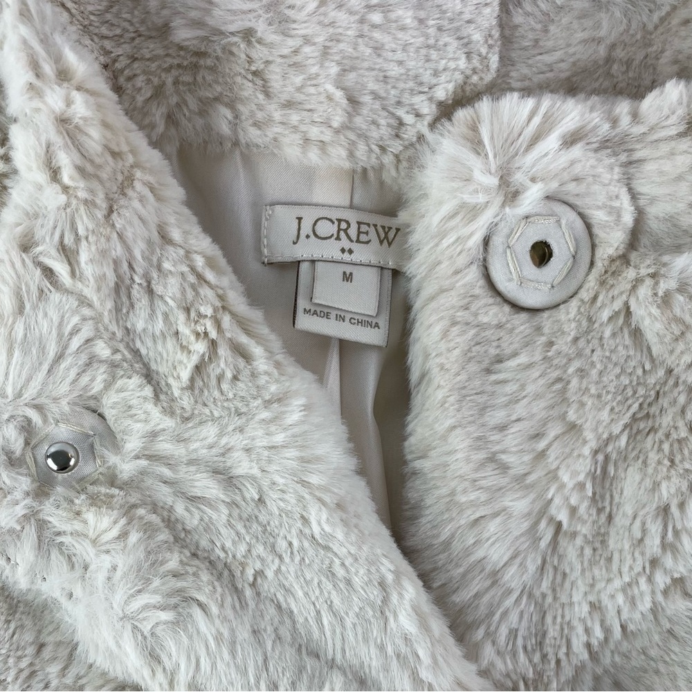 J. Crew Faux Fur Teddy Bear Coat White Size Medium - Picture 6 of 11